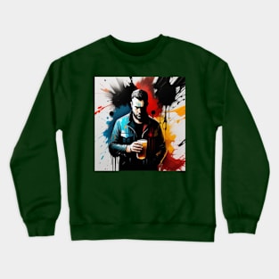 Man with a pint Crewneck Sweatshirt